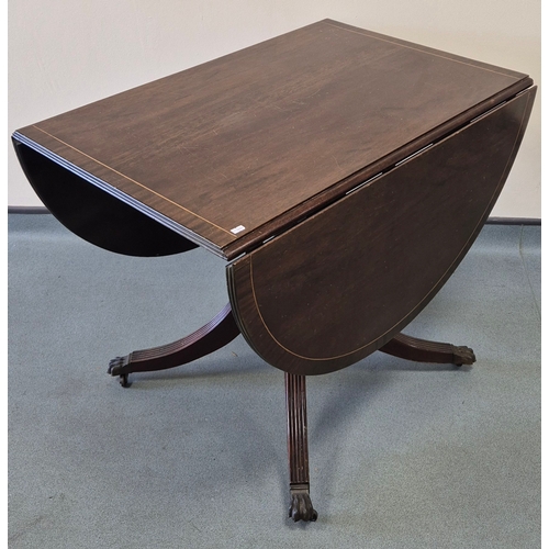 378 - Reproduction of a Georgian Style Mahogany Drop End Dining Table. 74X91X63CM.