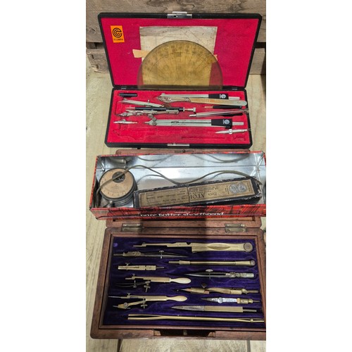 335 - Crate of collectables; Mathematics boxed set. Silver plated trophies, two handle serving dish, small... 