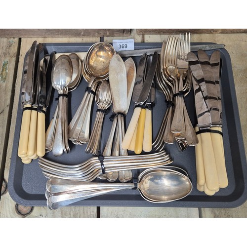 369 - A Collection of Silver plated Cutlery; Dixon A1 plated, Wilson & Sharp ltd Silver plated knifes &  L... 