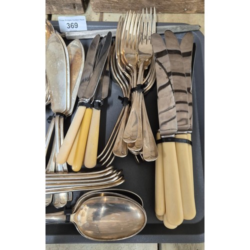 369 - A Collection of Silver plated Cutlery; Dixon A1 plated, Wilson & Sharp ltd Silver plated knifes &  L... 