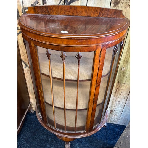 542 - 1920'S Bow front China cabinet. 127cm in height.