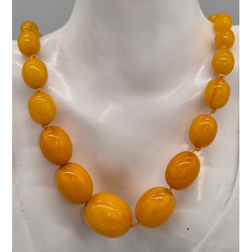 100 - Vintage Amber Egg Yolk Graduated Beads.