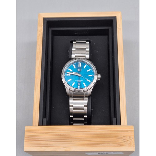 64 - Christopher Ward C63 Sealander GMT Wristwatch. 39mm Teal. Comes with owners handbook and box.