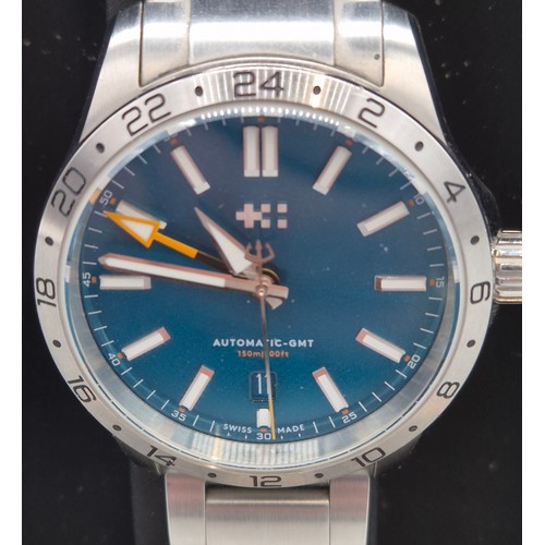 64 - Christopher Ward C63 Sealander GMT Wristwatch. 39mm Teal. Comes with owners handbook and box.