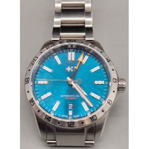 64 - Christopher Ward C63 Sealander GMT Wristwatch. 39mm Teal. Comes with owners handbook and box.