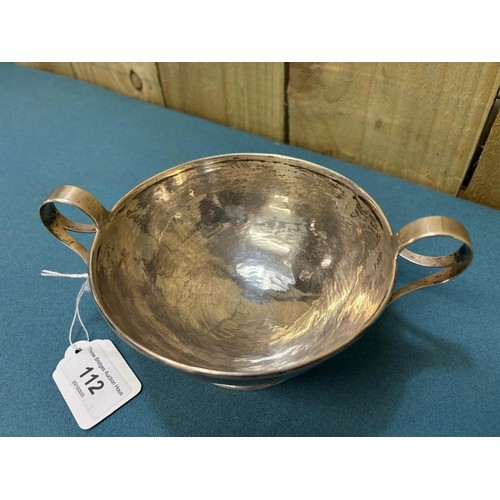 112 - Liberty & Co Ltd Birmingham Silver porringer two handled bowl and matching Liberty & Co Ltd Birmingh... 