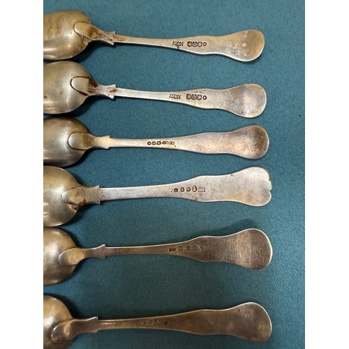 106A - A Selection of Victorian London and Scottish Edinburgh/ Glasgow Silver tea spoons. Edinburgh- Mackay... 