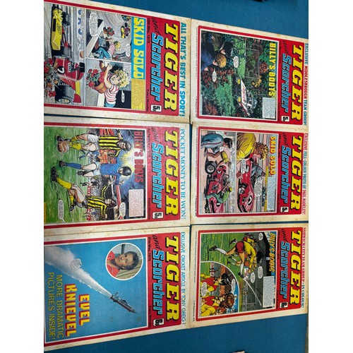590 - A Collection of Vintage Roy of the Rovers, Action, Tiger & Scorcher and Shoot comics. 1970's.