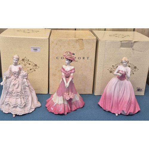 Collection of Three Boxed Coalport Figurines; Madame de Pompadour, High ...