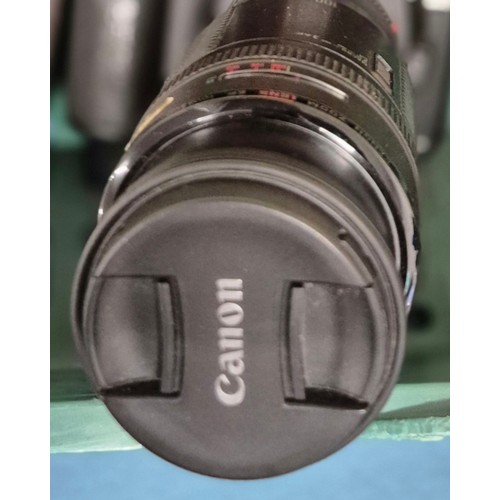 237 - Three various digital cameras; Canon EOS with Jessop 58mm lens. Canon EOS with Tamron 100-300mm lens... 