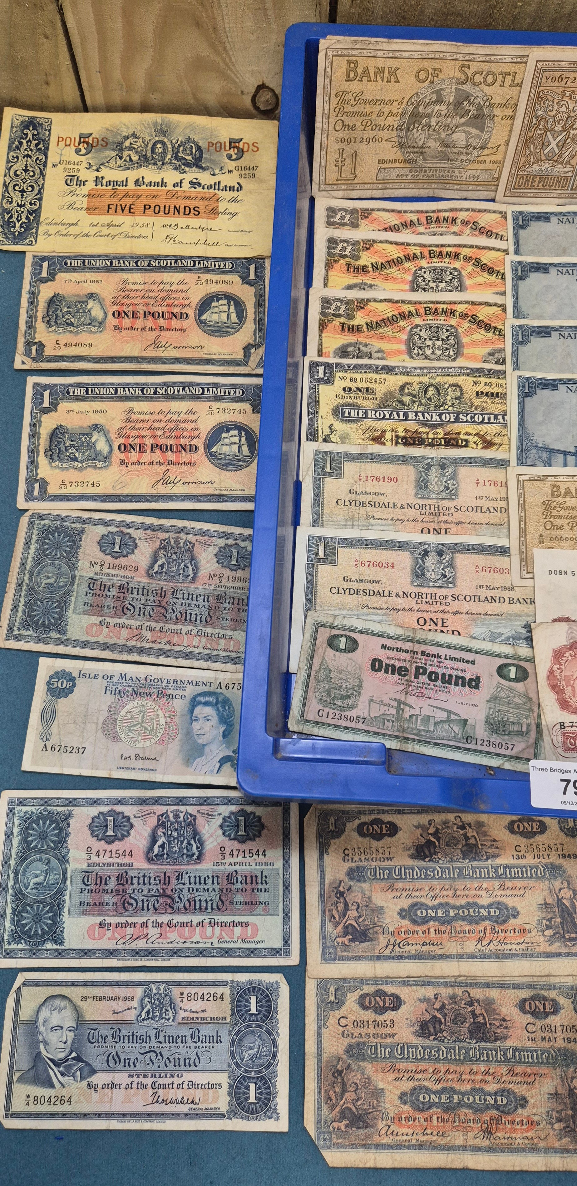 A Collection of Scottish and English Banknotes; National Commercial ...