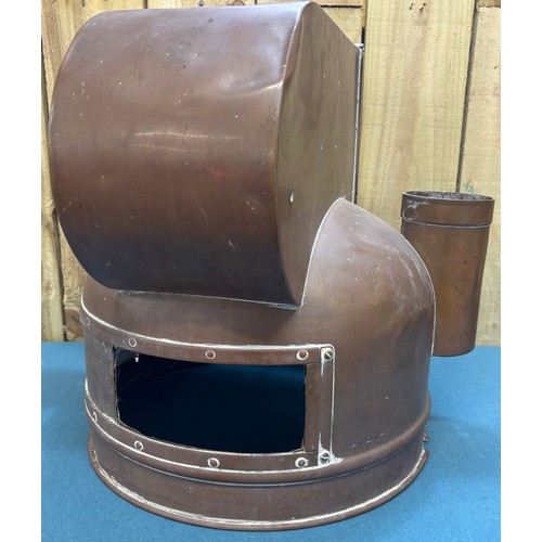 331 - Large British reflecting compass together with a copper compass housing.