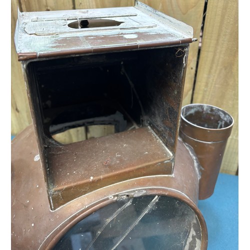 331 - Large British reflecting compass together with a copper compass housing.