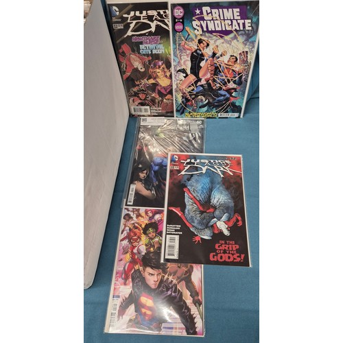 515 - Crate of Comics; DC Justice League, Variant Editions, #1 comics along with others.