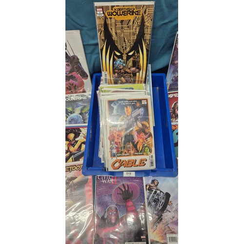 518 - Collection of Marvel Comics; Wolverine, Xmen, Variant Editions, #1 comics along with others.