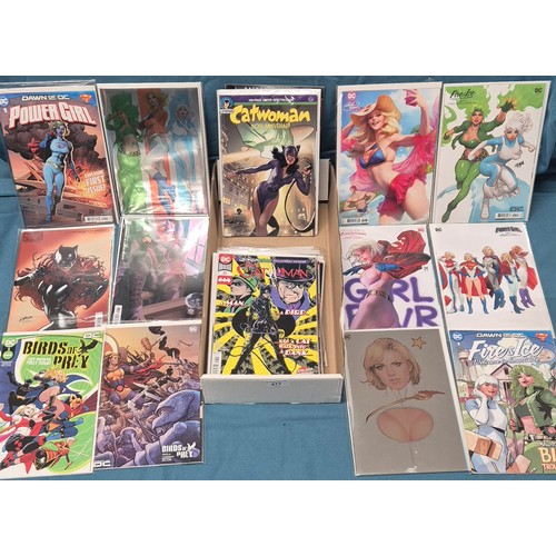 477 - Collection of DC Universe Comics; Catwoman, Power Girl, Fire & Ice, Variant Editions, #1 Comics alon... 