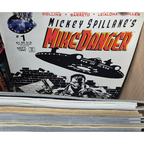 461 - Crate of mixed Comics; Dark Horse, Mars Attacks, Mech Destroyer, Miracleman, #1 comics along with ot... 