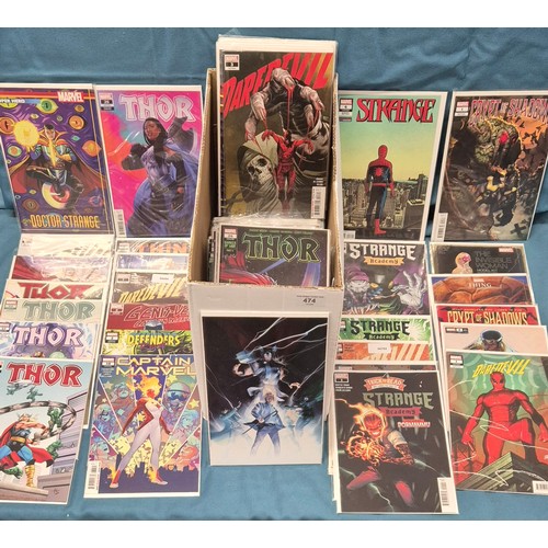 474 - Crate of Marvel Comics; Variant  editions, Thor, Marvel Strange, Captain Marvel, #1 comics along wit... 