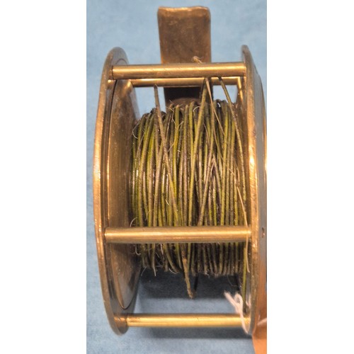 383 - Large Brass Un-Named Salmon Reel.