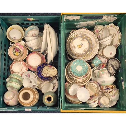 118 - Two Crates Of Collectables; Dresden Tea Wares, 18th Century Worcester Flight Plate, Royal Copenhagen... 
