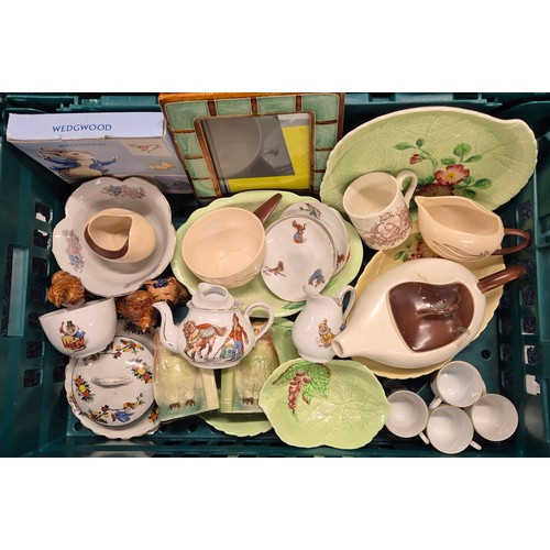 147 - Three Crates of collectables; Lladro Nun figure, Decanters, Beswick dog figure, Carlton Ware & other... 