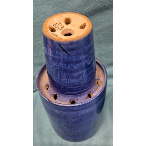 150 - Three Mid Century Italian Ceramic ceiling shades. Signed Musa Roma Italy 165. Blue, pink and green c... 