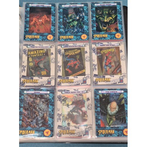 582 - Spiderman Trading Card binder with cards; Artbox Marvel Marvel Spiderman trading cards, Marvel Legen... 