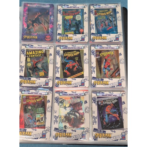 582 - Spiderman Trading Card binder with cards; Artbox Marvel Marvel Spiderman trading cards, Marvel Legen... 