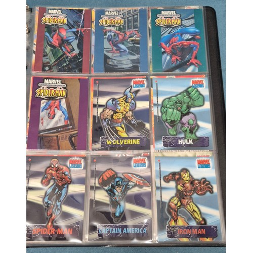 582 - Spiderman Trading Card binder with cards; Artbox Marvel Marvel Spiderman trading cards, Marvel Legen... 