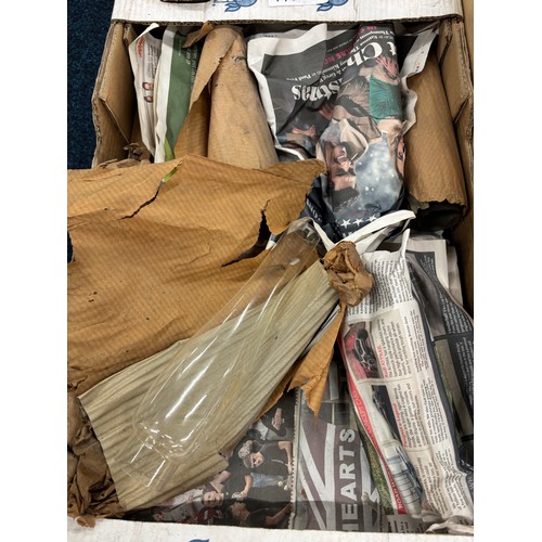 511 - Five Boxes of Old lamp funnels.