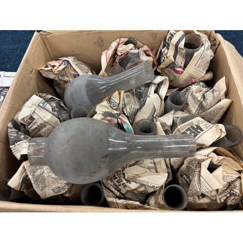 511 - Five Boxes of Old lamp funnels.