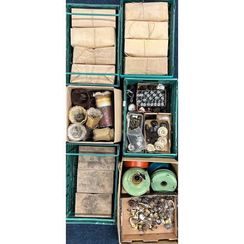 513 - Six Crates of funnel lamp shades & other items.