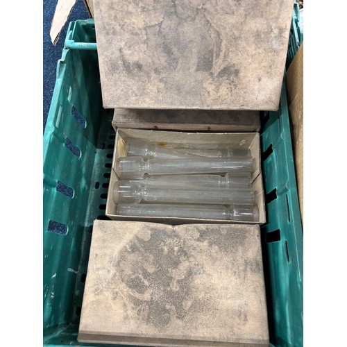 513 - Six Crates of funnel lamp shades & other items.