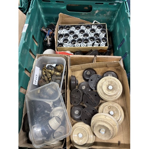 513 - Six Crates of funnel lamp shades & other items.