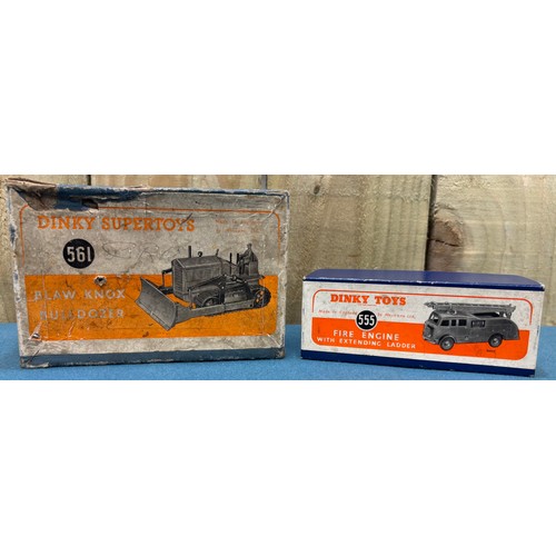 592 - Vintage Boxed Dinky Supertoys 561 Blaw Knox Bulldozer.
Vintage Boxed Dinky Toys 555 Fire Engine with... 