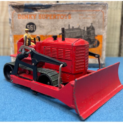 592 - Vintage Boxed Dinky Supertoys 561 Blaw Knox Bulldozer.
Vintage Boxed Dinky Toys 555 Fire Engine with... 