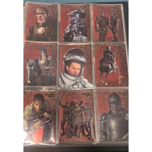 585 - Four various trading card binders; Planet of the Apes card collection with signed autograph cards, U... 