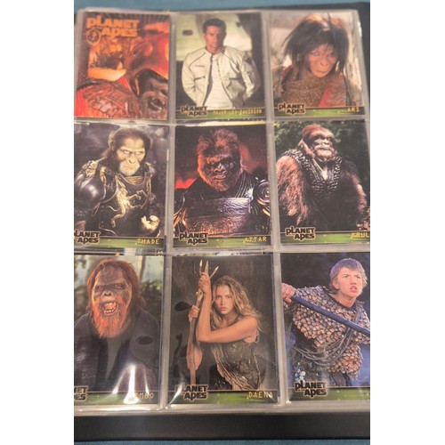 585 - Four various trading card binders; Planet of the Apes card collection with signed autograph cards, U... 