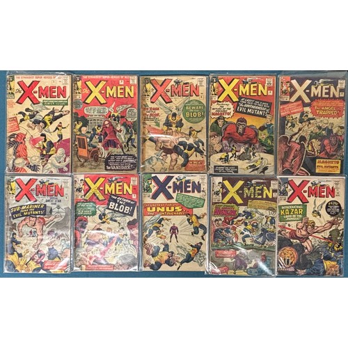 593 - Box Of Vintage Marvel X-Men Comics; 1963 The X-Men #1 comic to #48, 1968 #50 X-Men Comic Signed by c... 