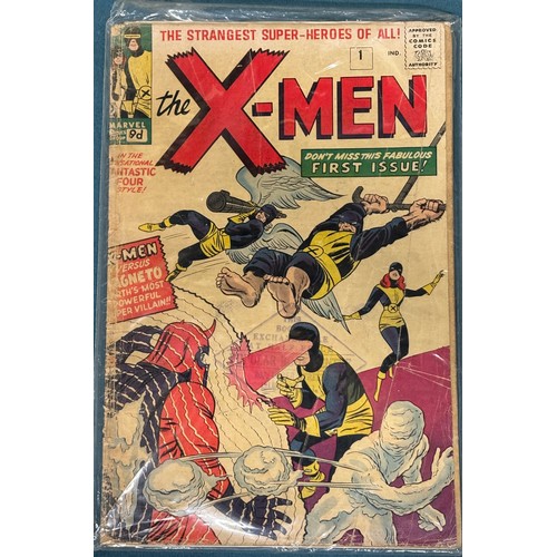 593 - Box Of Vintage Marvel X-Men Comics; 1963 The X-Men #1 comic to #48, 1968 #50 X-Men Comic Signed by c... 