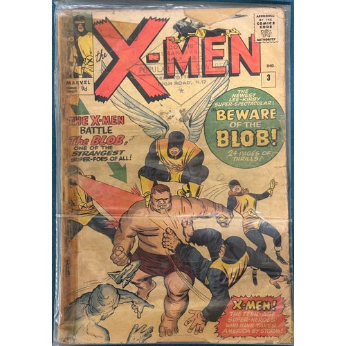 593 - Box Of Vintage Marvel X-Men Comics; 1963 The X-Men #1 comic to #48, 1968 #50 X-Men Comic Signed by c... 