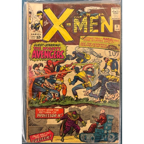 593 - Box Of Vintage Marvel X-Men Comics; 1963 The X-Men #1 comic to #48, 1968 #50 X-Men Comic Signed by c... 