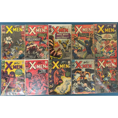 593 - Box Of Vintage Marvel X-Men Comics; 1963 The X-Men #1 comic to #48, 1968 #50 X-Men Comic Signed by c... 