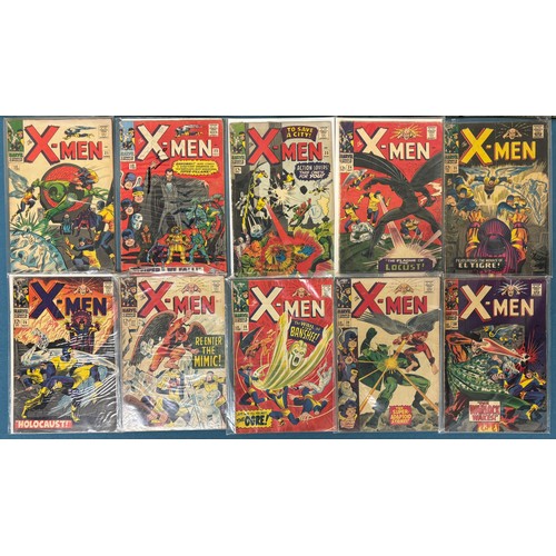 593 - Box Of Vintage Marvel X-Men Comics; 1963 The X-Men #1 comic to #48, 1968 #50 X-Men Comic Signed by c... 