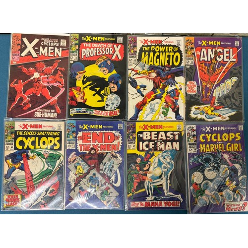 593 - Box Of Vintage Marvel X-Men Comics; 1963 The X-Men #1 comic to #48, 1968 #50 X-Men Comic Signed by c... 