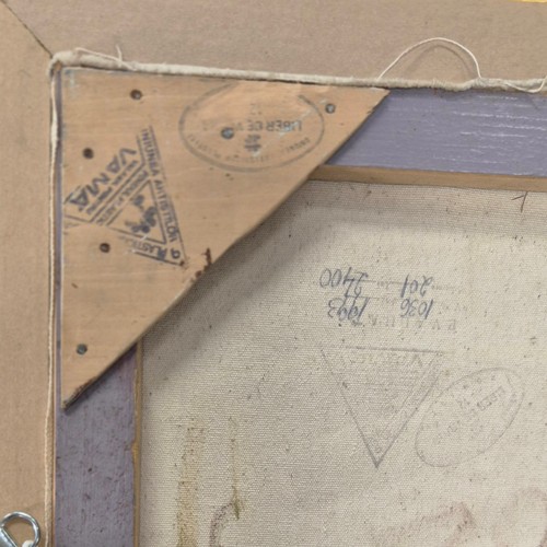 220 - Oil on canvas depicting a cottage garden. Signed to lower right hand corner. Frame- 55x75cm.