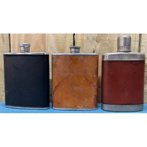 189 - A Selection of Antique and vintage Hip Flasks.