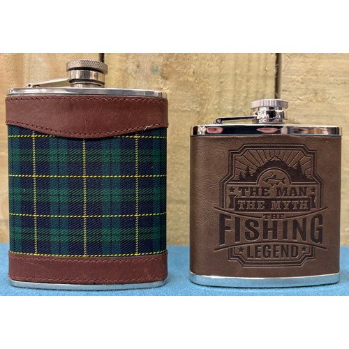 190 - A Collection of vintage whisky flasks.
