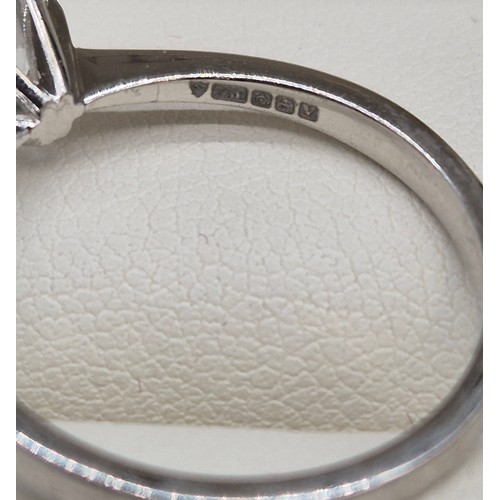 4 - 18ct white gold and Diamond Solitaire Ring. 1ct diamond. Ring size Q 1/2. 3.52grams.