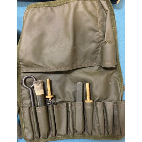 217 - Collection of military collectables; British Naval Officers Strop, WW2 British Water Bottle and carr... 